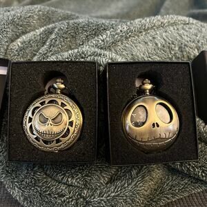 $25 for Pair of Jack Skellington Gift Pocket Watches New in Box